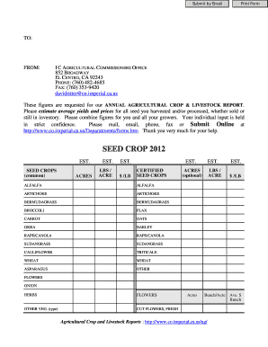 California Annual Agricultural Crop & Livestock Report