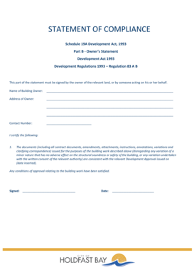 Statement of Compliance Form