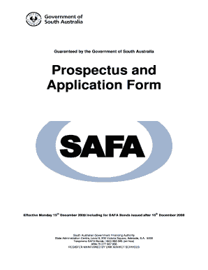 South Australian Government Financing Authority Bond Application Form