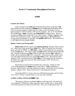 Form 1: Corninunity Description-Overview - Alaska Department of ... - commerce state ak