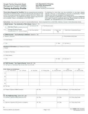 SAMS-1110 Tax Authority Profile Form