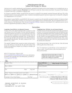 Indiana Utility Receipts Tax Quarterly Payment Form