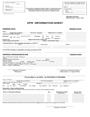 OFW Information Sheet