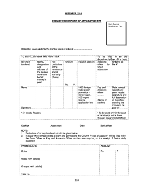 Application Fee Deposit Form
