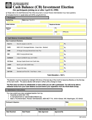 World Bank Staff Retirement Plan Form
