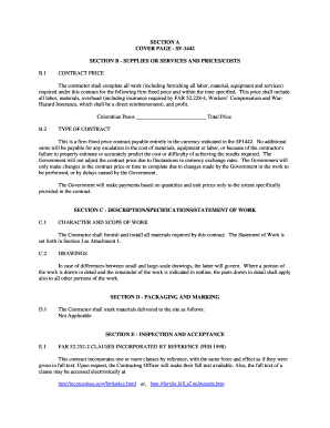 SF-1442 Contract Agreement