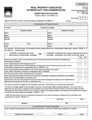 Florida Conservation Exemption Application