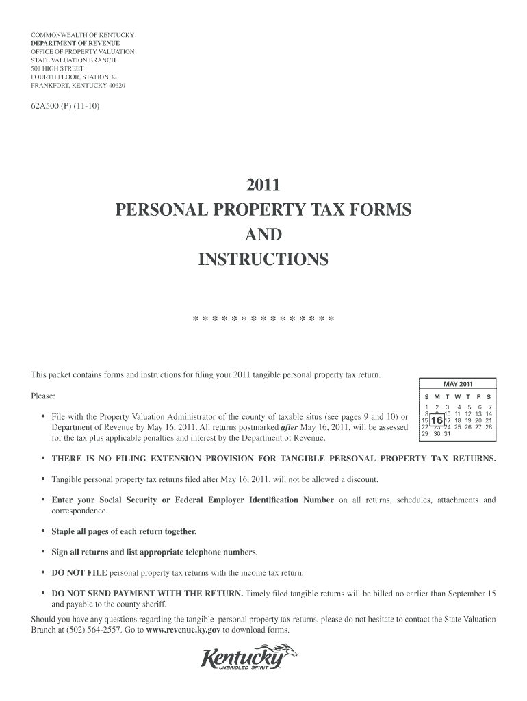 2011 Personal Property Tax Forms and Instructions - Kentucky ... Preview on Page 1.