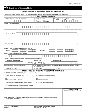 Application for Transfer of Entitlement (TOE)