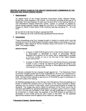 ECB v Kaneria - Appeal Panel Determination - England and Wales ...