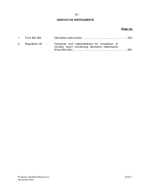 Income form - DERIVATIVE INSTRUMENTS Page no. 1. Form BA 350 - Derivative ...