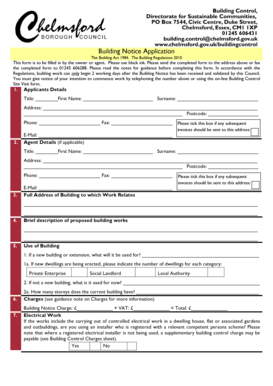 UK Building Notice Application Form
