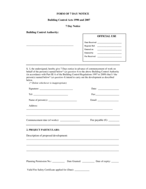 7 Day Notice Form