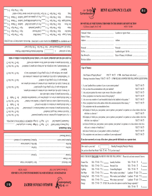 Rental Allowance Claim Form RA1