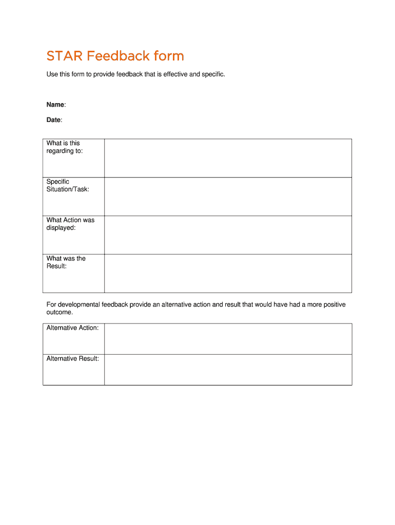 star feedback template Preview on Page 1