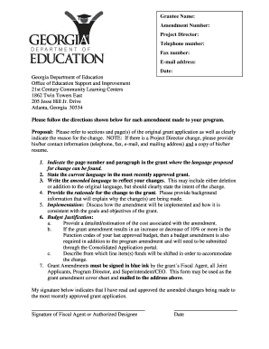 Letter of wishes template - 21st cclc sub grantee budget amendment form fillable