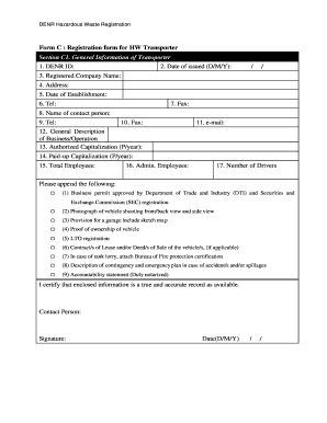 Form C : Registration form for HW Transporter Section C1 ... - Emb - emb gov