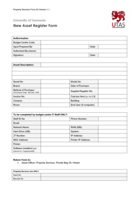 asset registration form