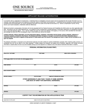 Employment Background Check Authorization