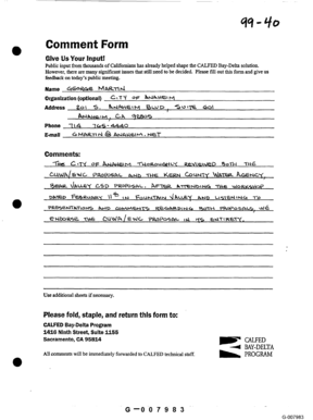 California Public Feedback Form