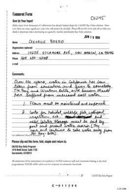 CALFED Bay-Delta Public Comment Form