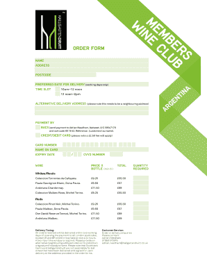 Wine Order Form