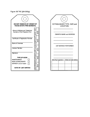 Texas Fire Extinguisher Service Form