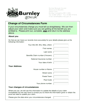Change of Circumstances Form
