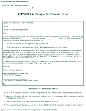 Sample Permission Letter