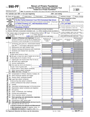 IRS Form 990-PF 2001