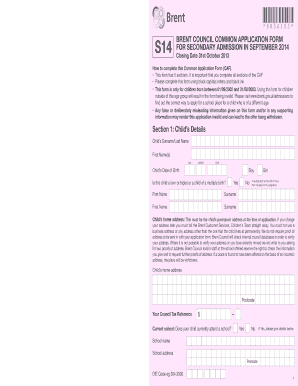 Brent Council Common Application Form