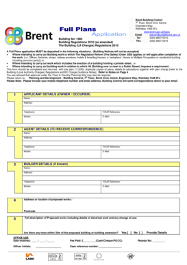 Brent Full Plans Building Application