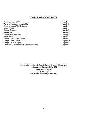 Letter of inquiry sample for students - TABLE OF CONTENTS - University at Albany - albany