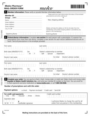 Medco Pharmacy Mail-Order Form
