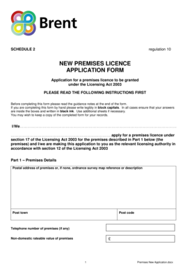 UK Premises Licence Application Form
