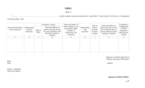 Rule 7 Pension Nomination Form