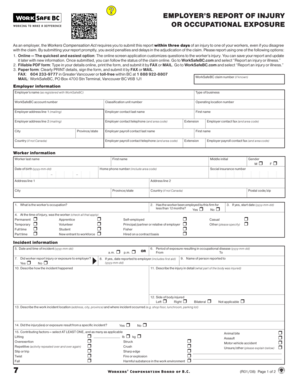 Employer’s Report of Injury or Occupational Exposure