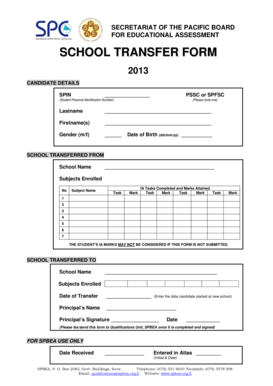 School Transfer Form