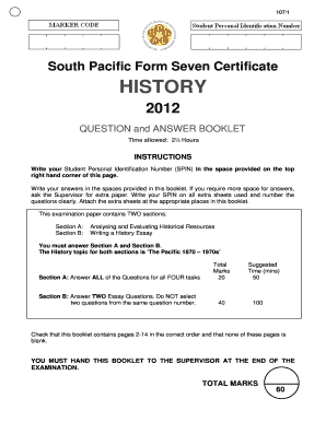 South Pacific Form Seven Certificate