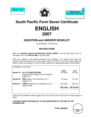 South Pacific Form Seven Certificate