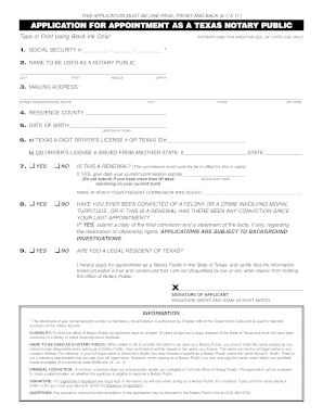 Fillable Online cdn nationalnotary TX Bond &amp; Application 11/01 ...