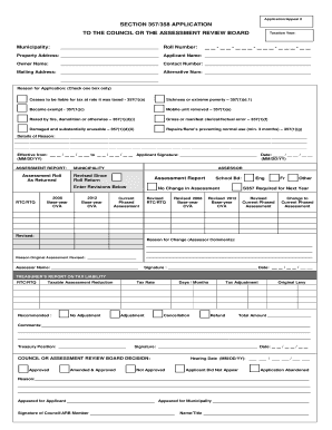 Section 357/358 Property Tax Appeal Application