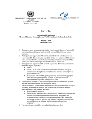 Survey form - United Nations Statistics Division - unstats un