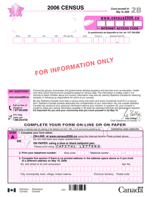 Canada 2006 Census Form
