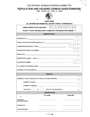 Population and Housing Census Questionnaire