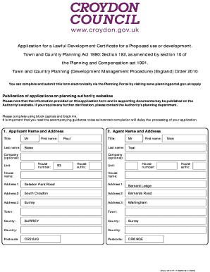 Application for Lawful Development Certificate