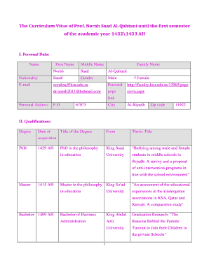 Curriculum Vitae Template