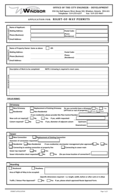 Right-of-Way Permit Application