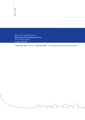 Westminster Housing Application Form