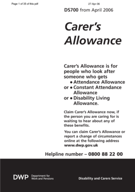 Carers application form - Carer's Allowance - Collection.europarchive.org